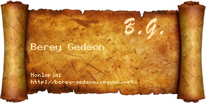 Berey Gedeon névjegykártya